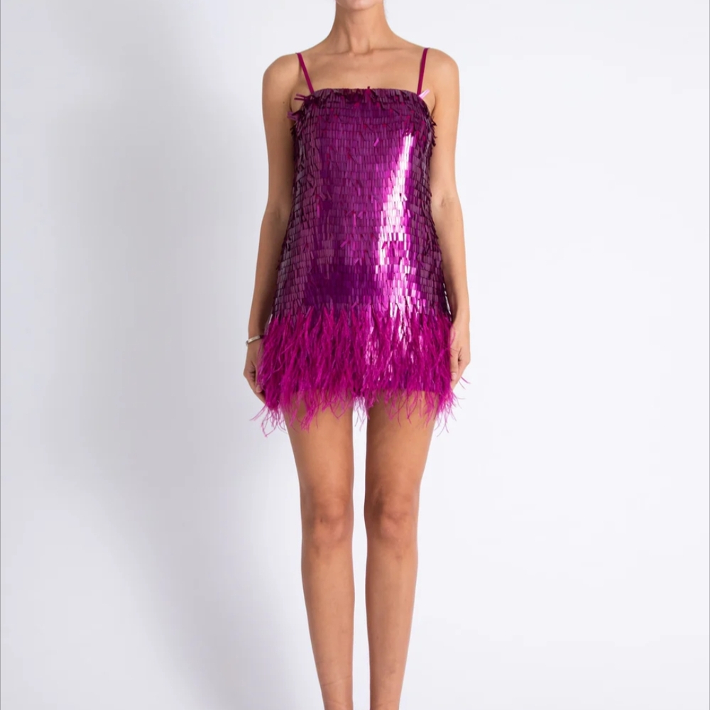 Vibrant Purple Sequin Mini Dress